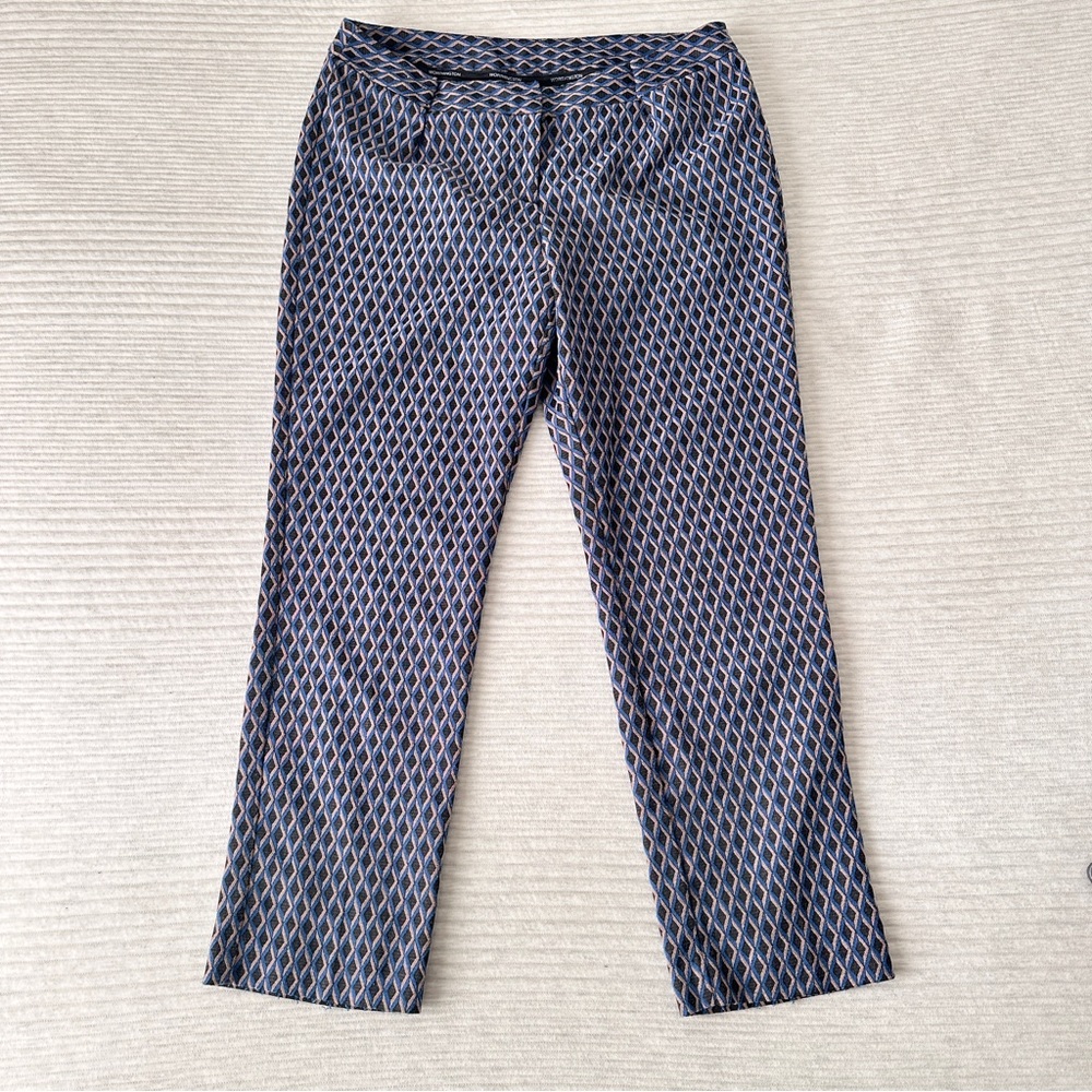 Worthington size 10 Blue and Gold Geometric Dress Slacks Pants